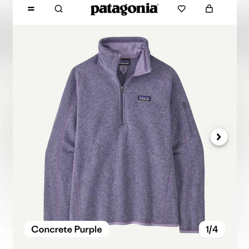 Patagonia Better Sweater 1/4 Zip Fleece, Concrete Purple, Small